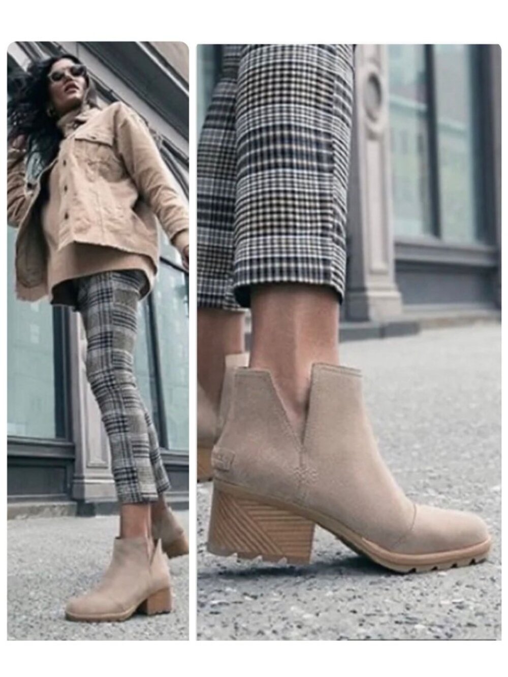 Sorel Cate Waterproof Suede Cutout Booties Taupe Size 8